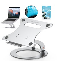 Mizzuco Laptop Stand, Height Adjustable Aluminum Laptop Holder,Compatible with MacBook Air Pro, Dell, HP, Lenovo Light Weight Aluminum Up to 17" Gift Cleaning Gel